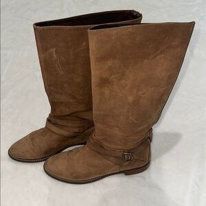 1937 Footwear Brown Over the Knee Suede Boots with Timeless Style